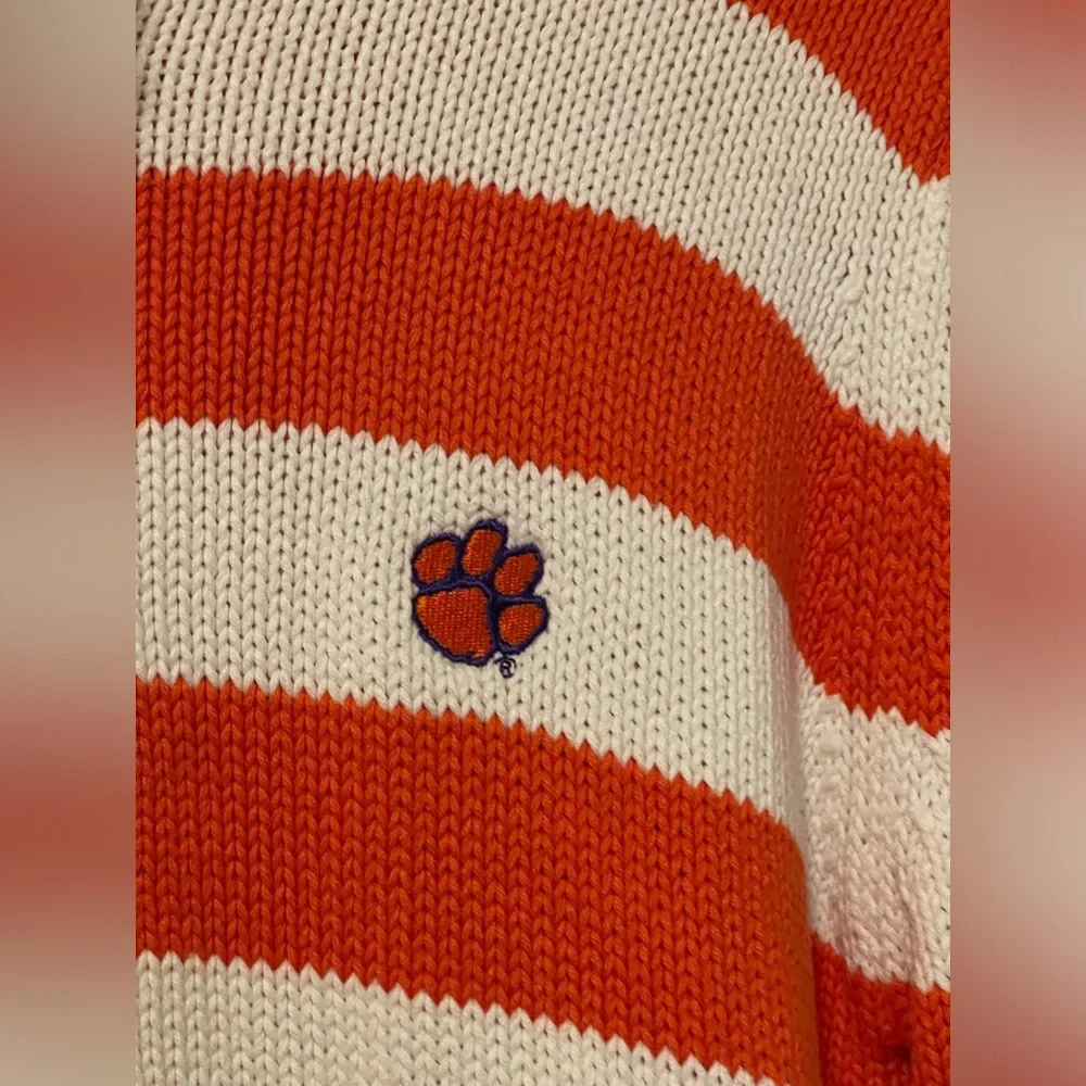 Clemson Tigers Women’s Varsity Knit Sweater Football Crable LRG 12-14 PRE OWNED